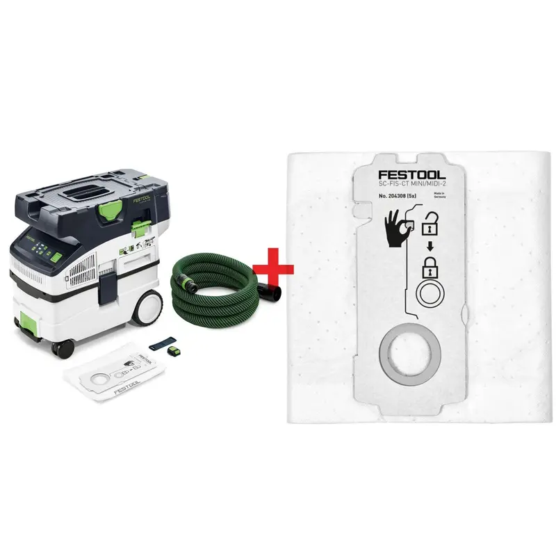 Festool CTC MIDI I Cordless 36V Mobile HEPA Dust Extractor BASIC Starter Bundle