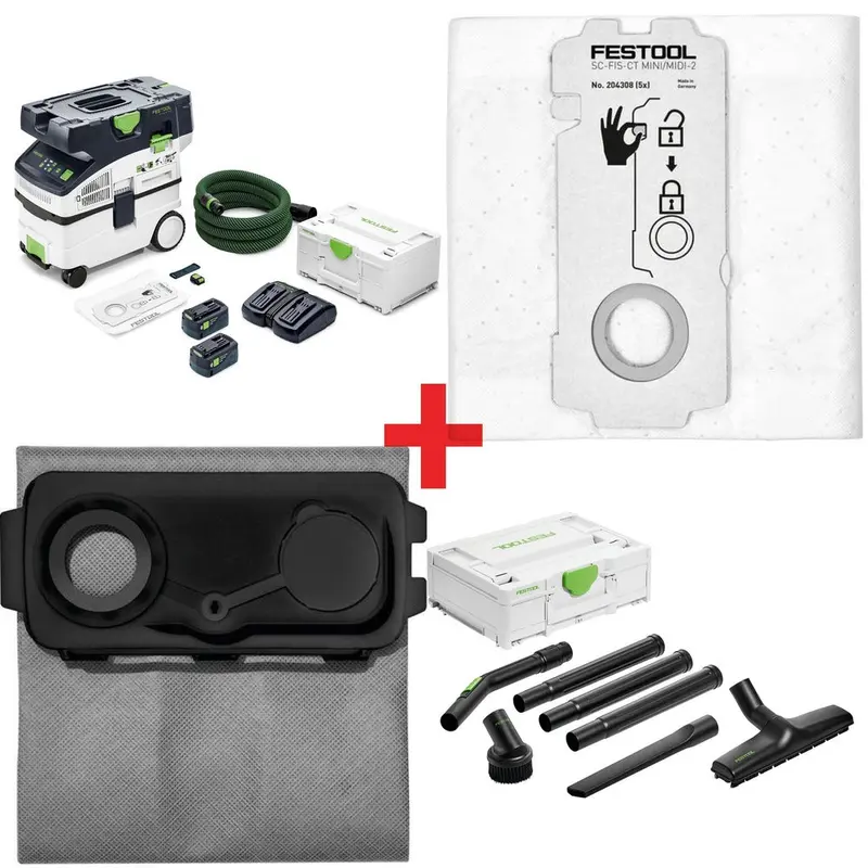 Festool CTC MIDI I Cordless 36V Mobile HEPA Dust Extractor Pro Bundle