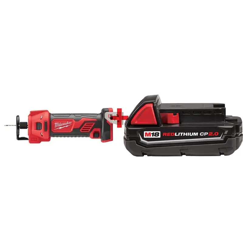 Milwaukee M18 Cut Out Tool with M18 2.0Ah Compact Battery Pack