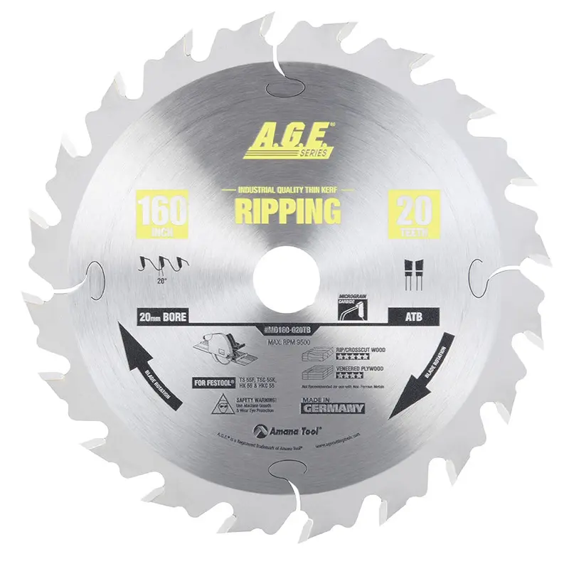 Amana Tools MD160-020TB 160mm 20T Ripping Blade (Fits Festool)