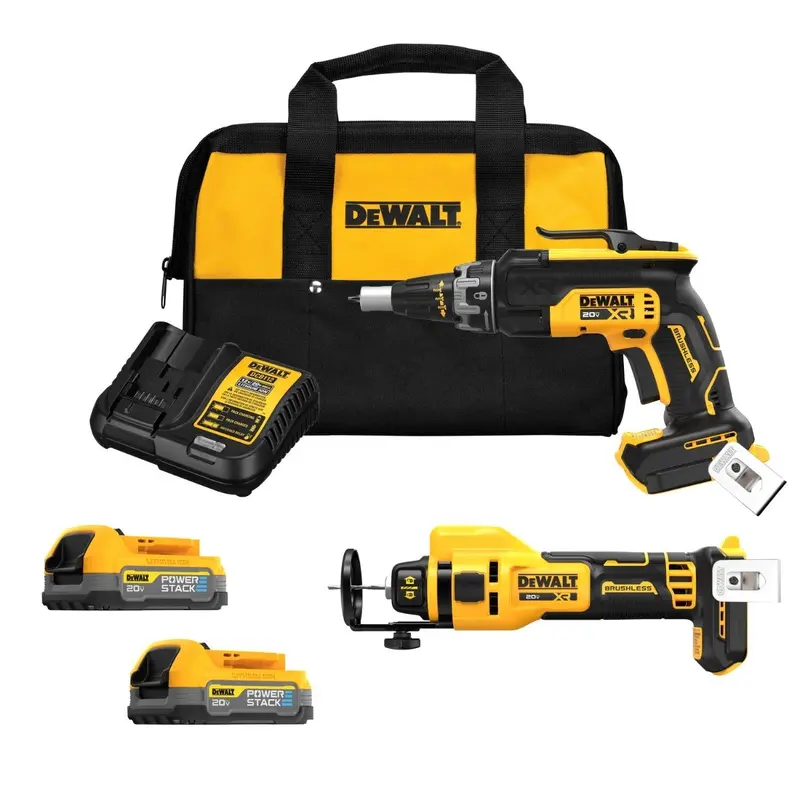 DeWalt DCK265E2 20V MAX XR Brushless Drywall 2-Tool POWERSTACK 1.7Ah Combo Kit