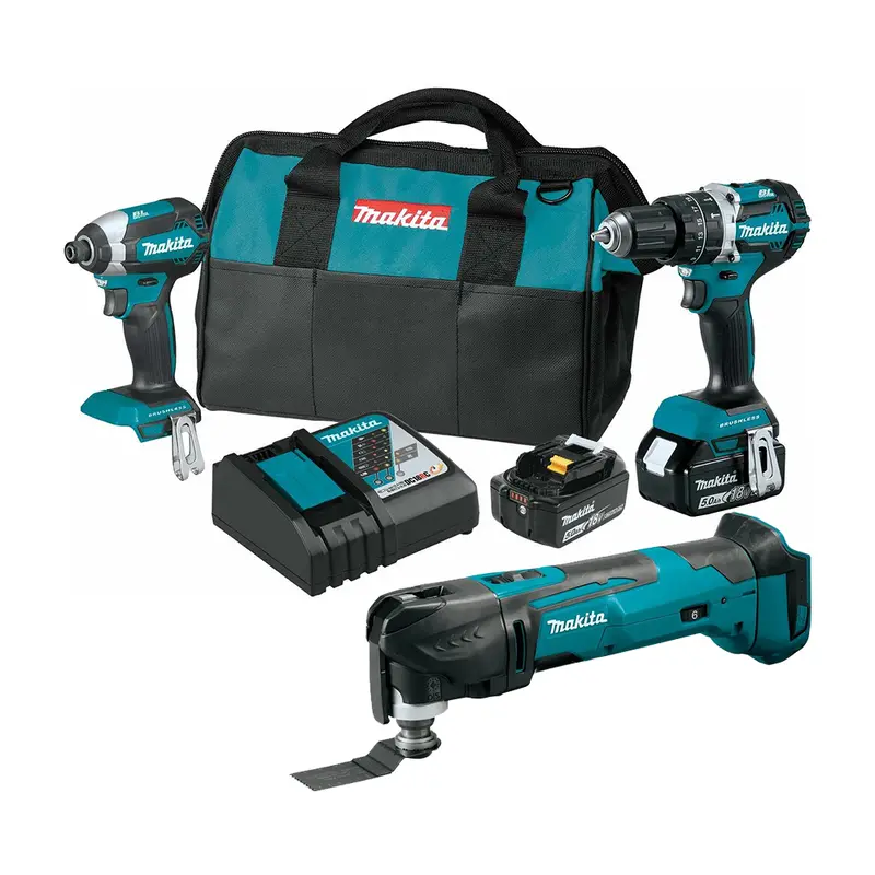 Makita 18V LXT Brushless Cordless 2-Piece Combo 5.0Ah Kit plus Makita XMT03Z 18V LXT Cordless Multi-Tool, Tool Only