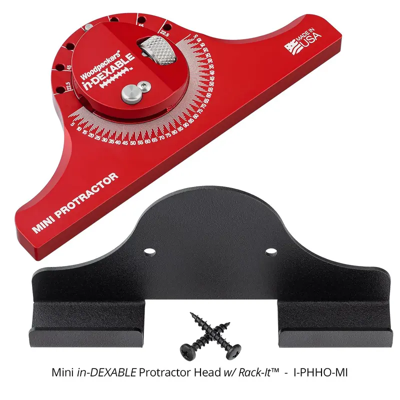 Woodpeckers I-PHHO-MI Mini in-DEXABLE Protractor (Head Only - Inch) & Rack-It