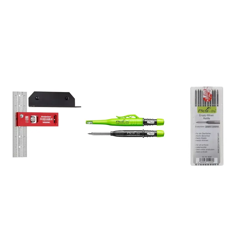 Woodpeckers in-DEXABLE Double Square - Standard - 6 in. Blade with Pica Dry 3030 Pencil & Black Lead Refill