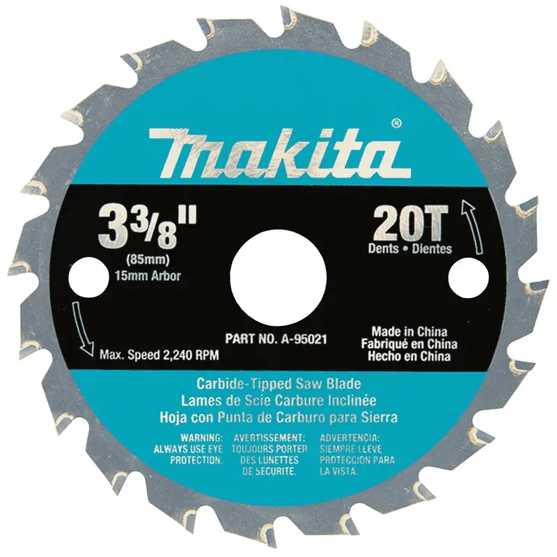 Makita A-95021 3-3/8" 20T Carbide-Tipped Circular Saw Blade, General Purpose