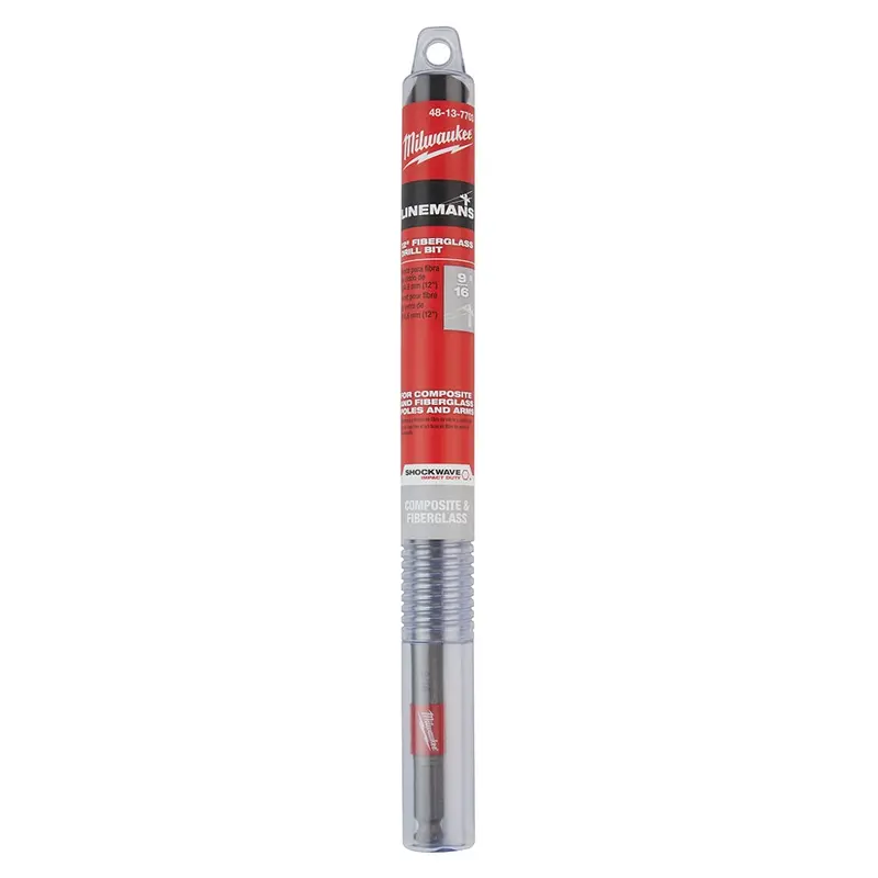 Milwaukee 48-13-7703 9/16-Inch x 12-Inch Shockwave Impact Duty Lineman's Fiberglass Drill Bit