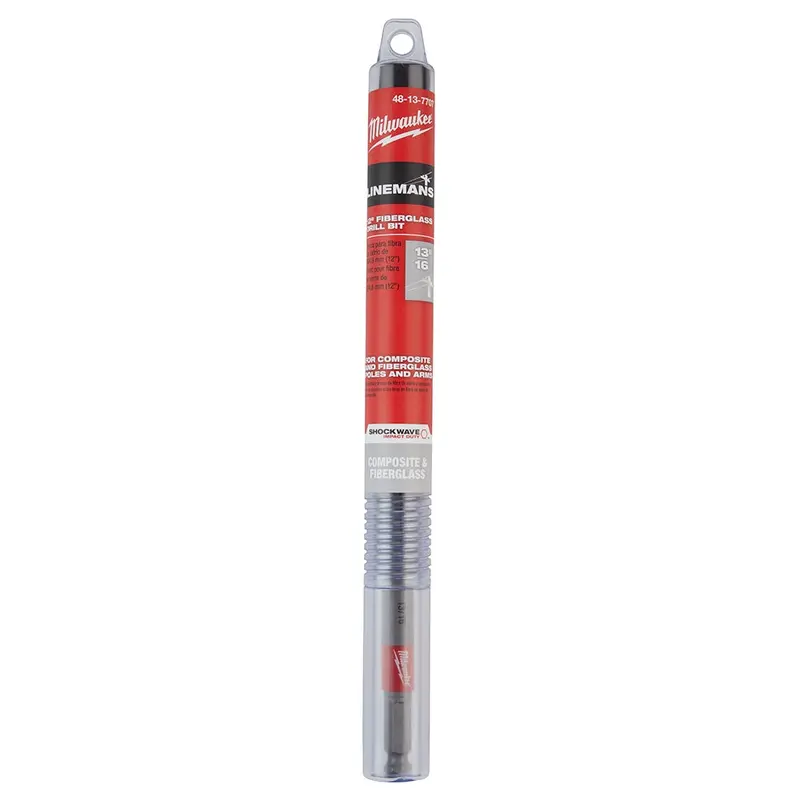 Milwaukee 48-13-7707 13/16-Inch x 12-Inch Shockwave Impact Duty Lineman's Fiberglass Drill Bit