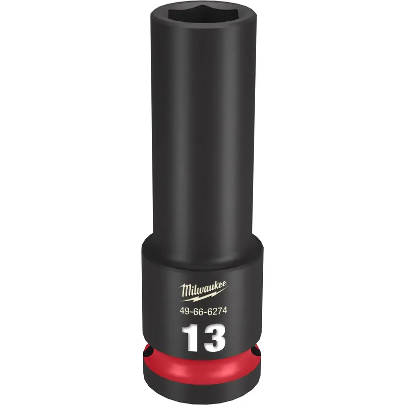 Milwaukee 49-66-6274 SHOCKWAVE Impact Duty 1/2-Inch Drive 13MM Deep 6 Point Socket