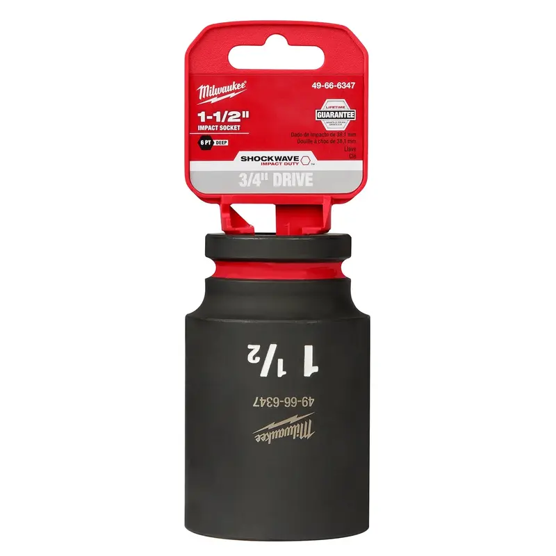 Milwaukee 49-66-6347 SHOCKWAVE Impact Duty 3/4-Inch Drive 1-1/2-Inch Deep 6 Point Socket