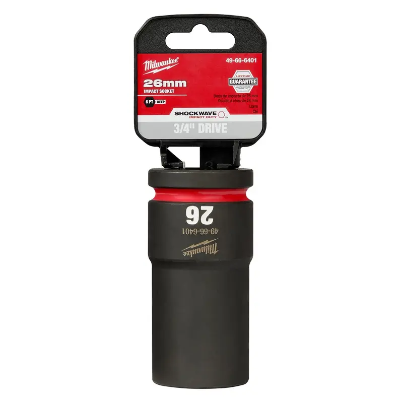 Milwaukee 49-66-6401 SHOCKWAVE Impact Duty 3/4-Inch Drive 26MM Deep 6 Point Socket