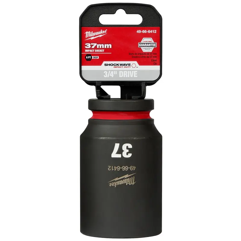 Milwaukee 49-66-6412 SHOCKWAVE Impact Duty 3/4-Inch Drive 37MM Deep 6 Point Socket