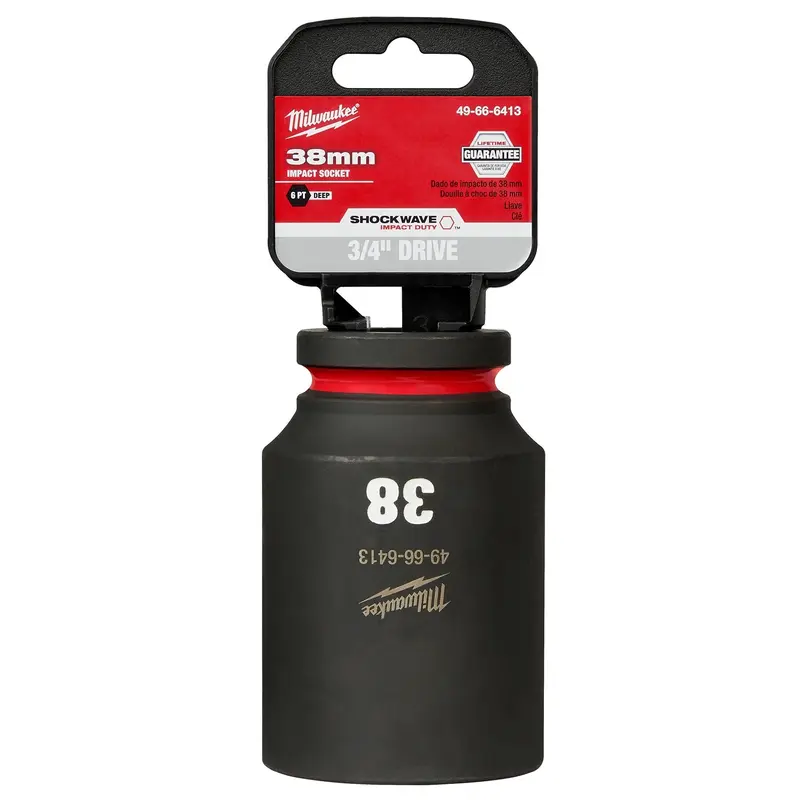 Milwaukee 49-66-6413 SHOCKWAVE Impact Duty 3/4-Inch Drive 38MM Deep 6 Point Socket
