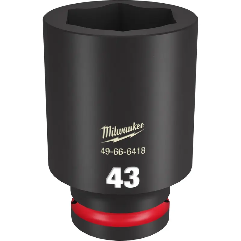 Milwaukee 49-66-6418 SHOCKWAVE Impact Duty 3/4-Inch Drive 43MM Deep 6 Point Socket