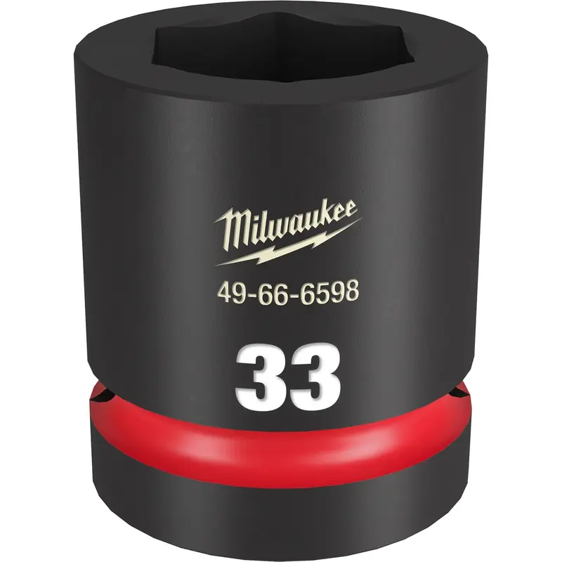 Milwaukee 49-66-6598 SHOCKWAVE Impact Duty 1-Inch Drive 33MM Standard 6 Point Socket