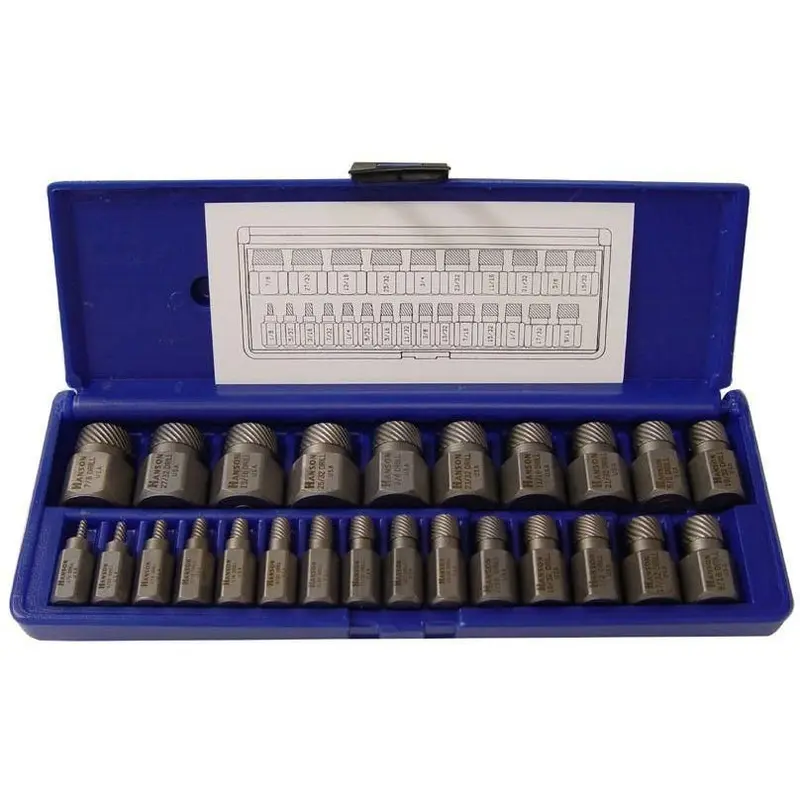 Irwin 53227 HANSON Hex Head Multi-Spline Screw Extractor 25 Piece Set