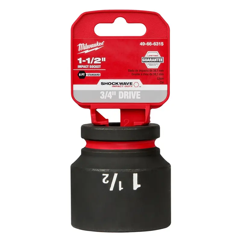 Milwaukee 49-66-6315 SHOCKWAVE Impact Duty 3/4-Inch Drive 1-1/2-Inch Standard 6 Point Socket