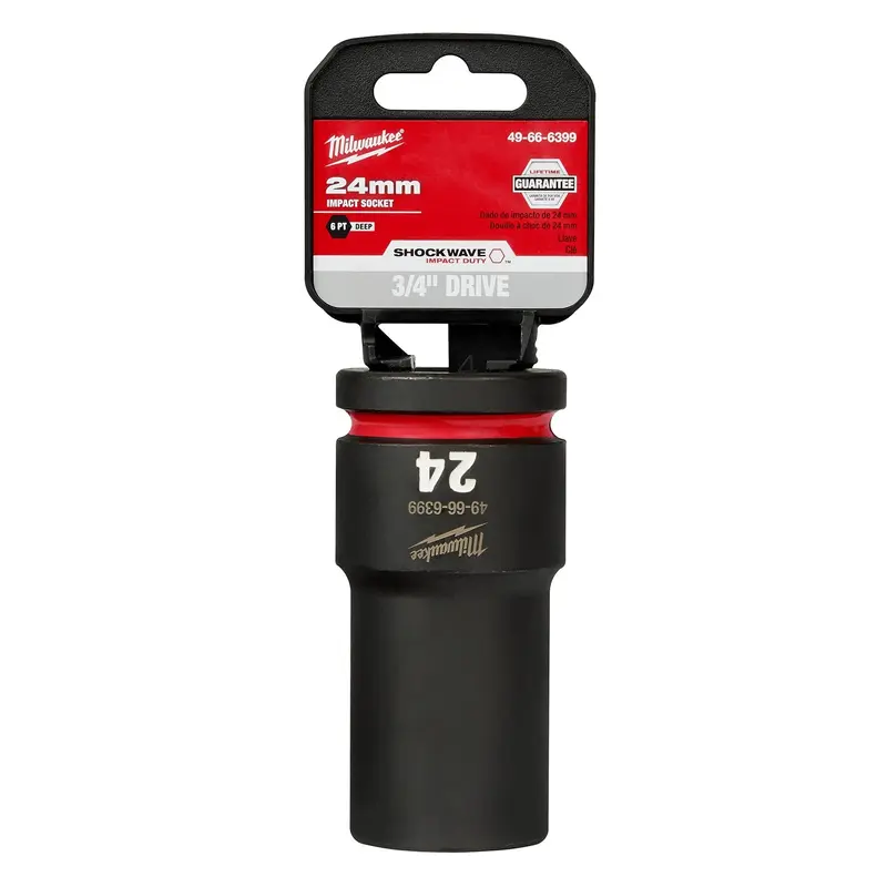 Milwaukee 49-66-6399 SHOCKWAVE Impact Duty 3/4-Inch Drive 24MM Deep 6 Point Socket