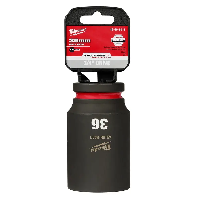 Milwaukee 49-66-6411 SHOCKWAVE Impact Duty 3/4-Inch Drive 36MM Deep 6 Point Socket