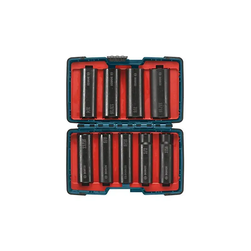 Bosch 27286 9-Piece Impact Tough Socket Set for 1/2" Drive