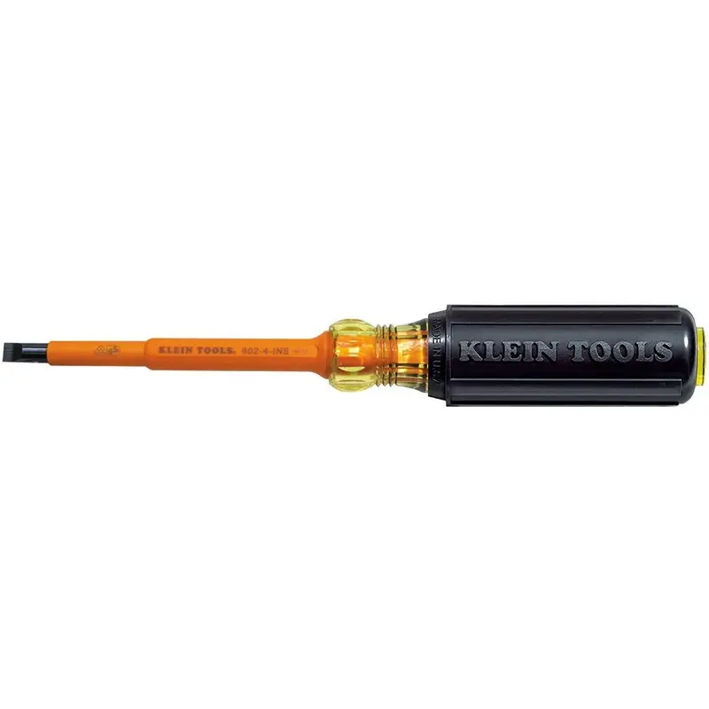 Klein 602-4-INS Insulated 1/4" Cabinet-Tip  4" Round-Shank Screwdriver