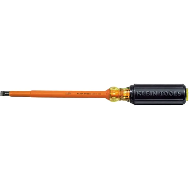 Klein 602-7-INS Insulated 5/16" Cabinet-Tip  7" Round-Shank Screwdriver