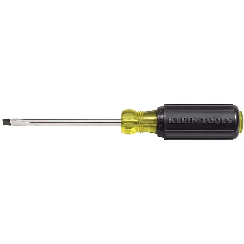 Klein 605-4 1/4" Cabinet-Tip Screwdriver  4" Heavy-Duty Round-Shank