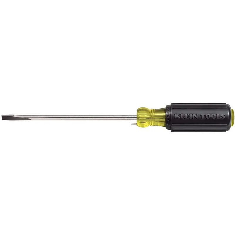 Klein 605-6B 1/4" Wire Bending Cabinet-Tip Screwdriver - 6" Round-Shank