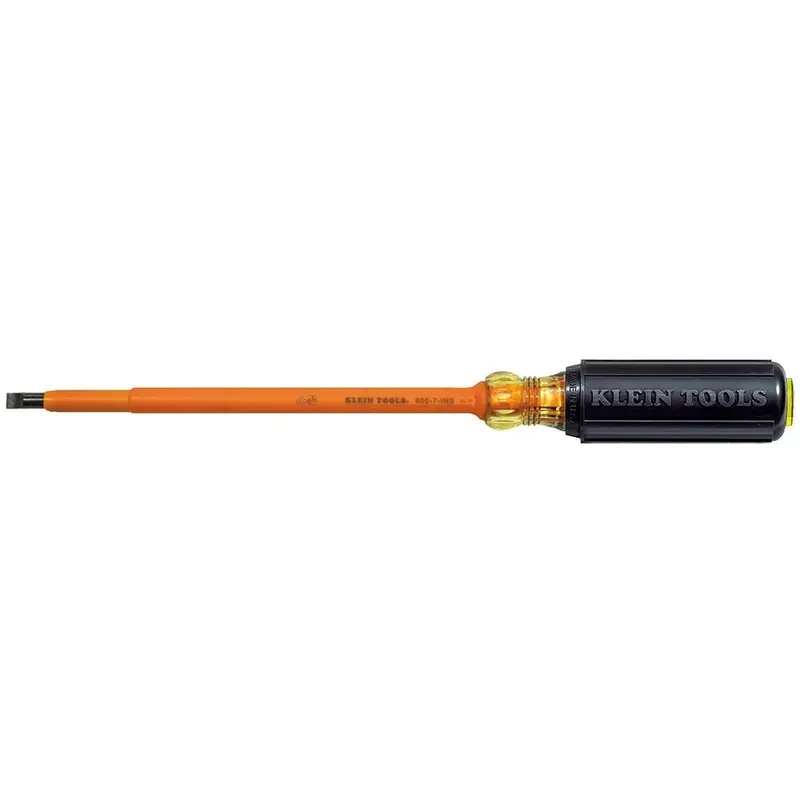 Klein 605-7-INS Insulated 1/4" Cabinet-Tip - 7" Round-Shank Screwdriver