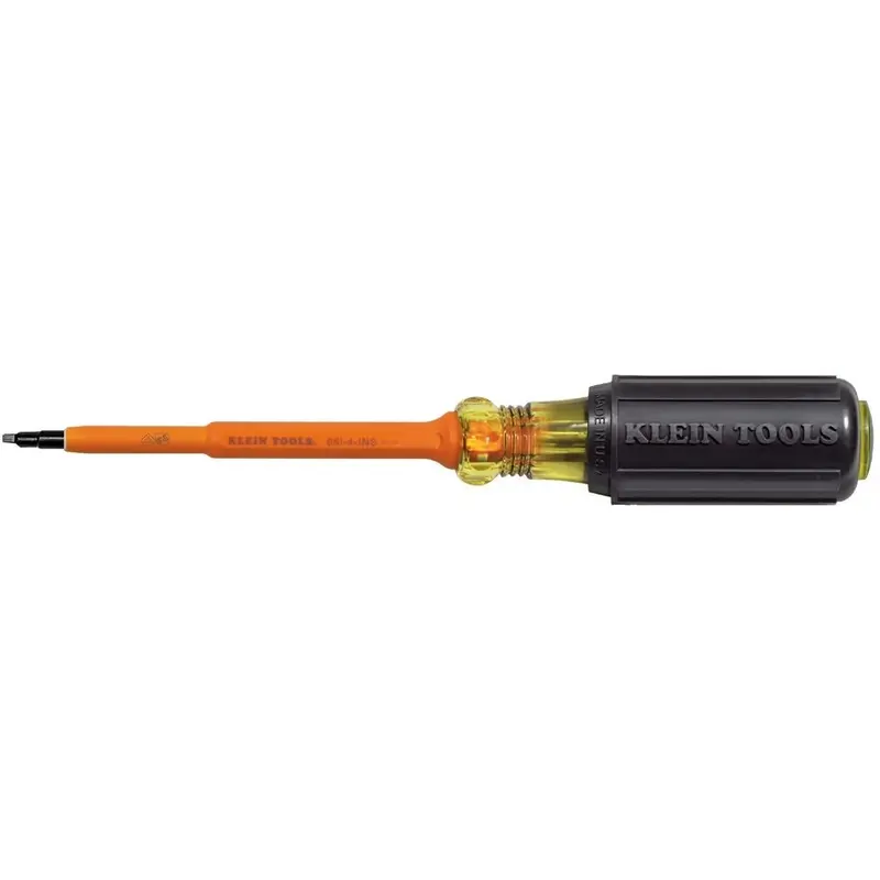 Klein 661-4-INS Insulated #1 Square-Recess Screwdriver - 4" Shank