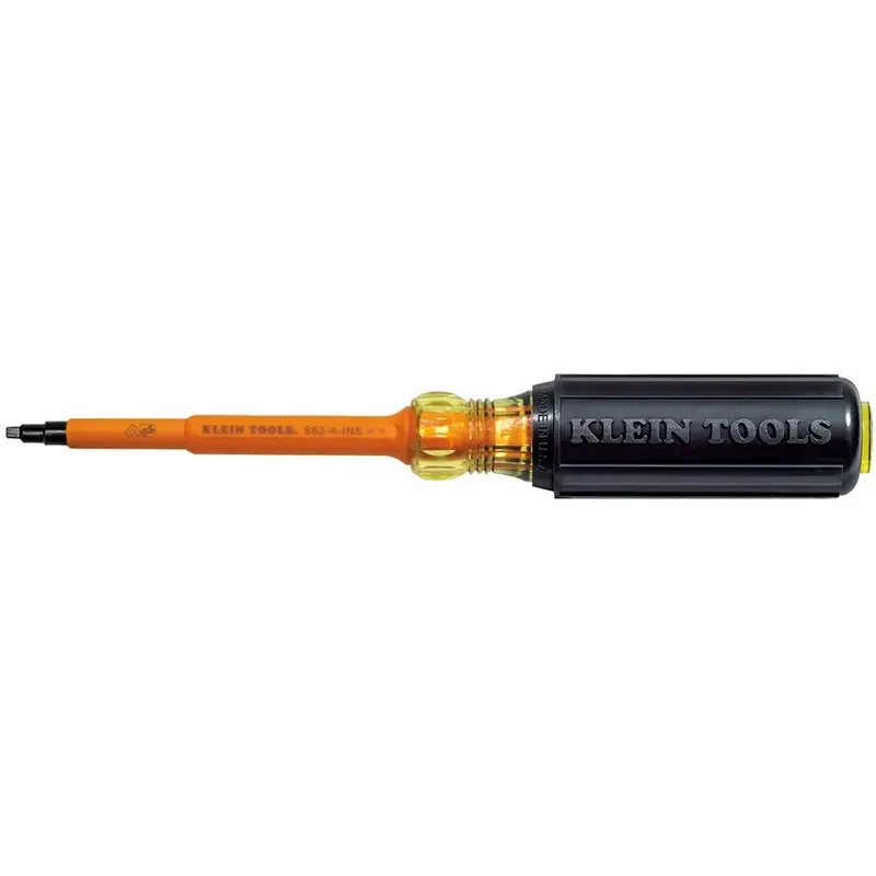 Klein 662-4-INS Insulated #2 Square-Recess Screwdriver - 4" Shank