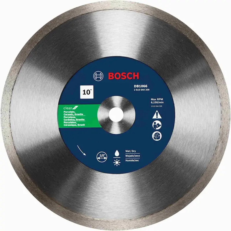 Bosch DB1066 10 In. Rapido Premium Continuous Rim Diamond Blade for Porcelain Tile