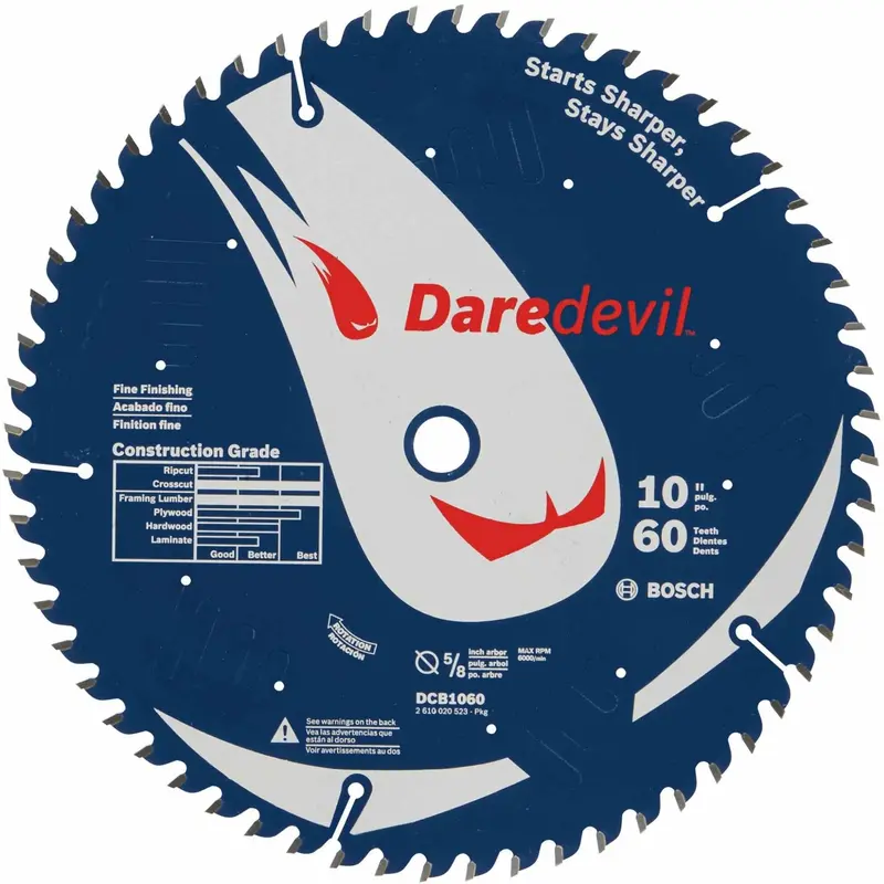 Bosch DCB1060 10-Inch 60 Tooth Edge Circular Saw Blade for Fine Finish