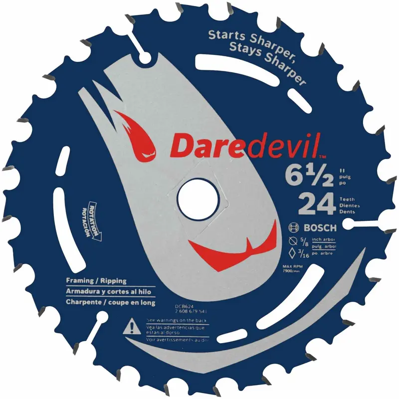 Bosch DCB624 6-1/2 In. 24 Tooth Edge Circular Saw Blade for General Purpose