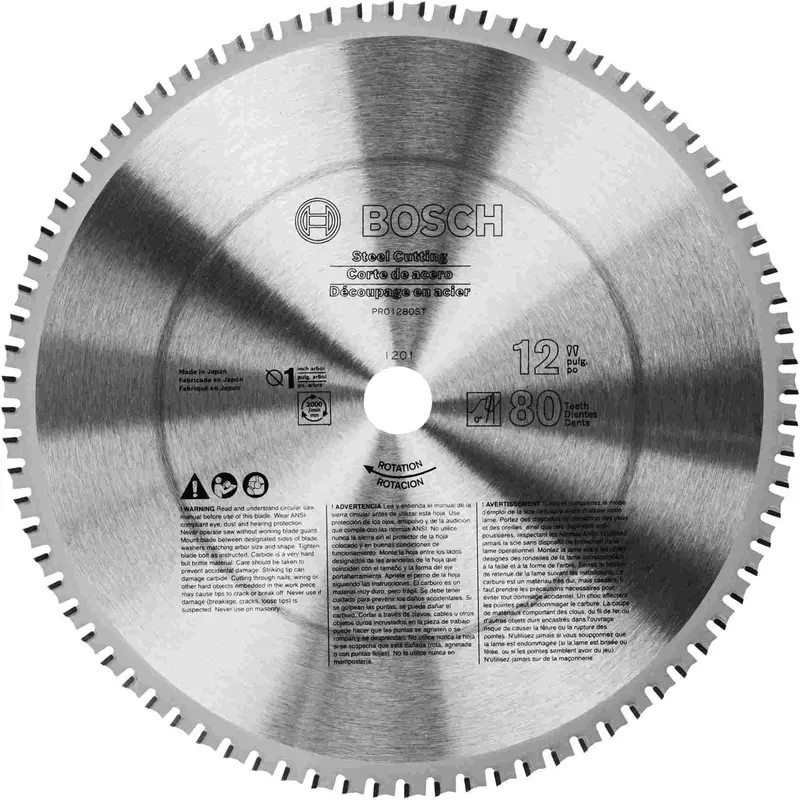 Bosch PRO1280ST 12-Inch 80 Tooth Ferrous Metal Cutting Circular Saw Blade