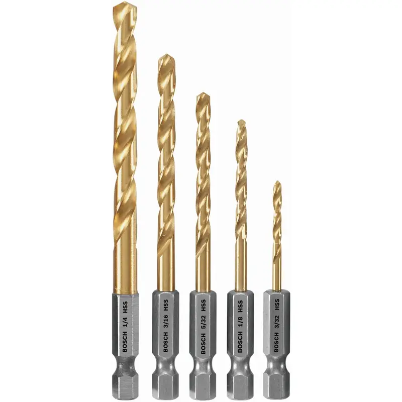 Bosch TI5IM 5-Piece Impact Tough Titanium Drill Bit Set