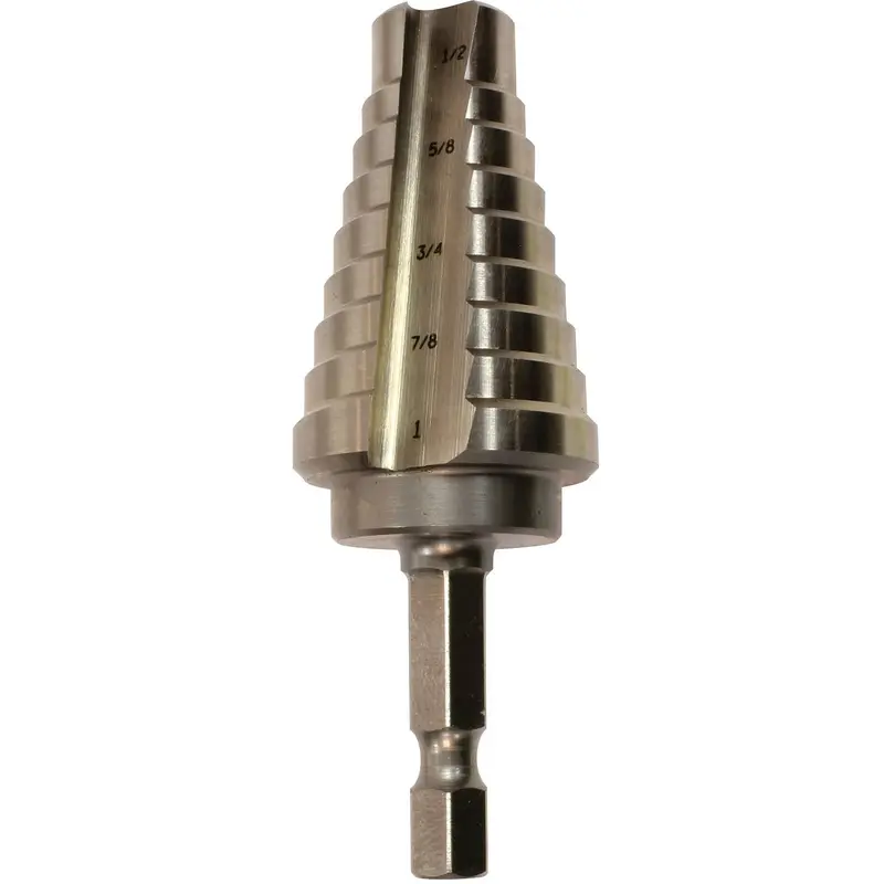 Makita 711497-A 1/2" - 1" H.S.S. Step Drill Bit, 1/4" Hex Shank