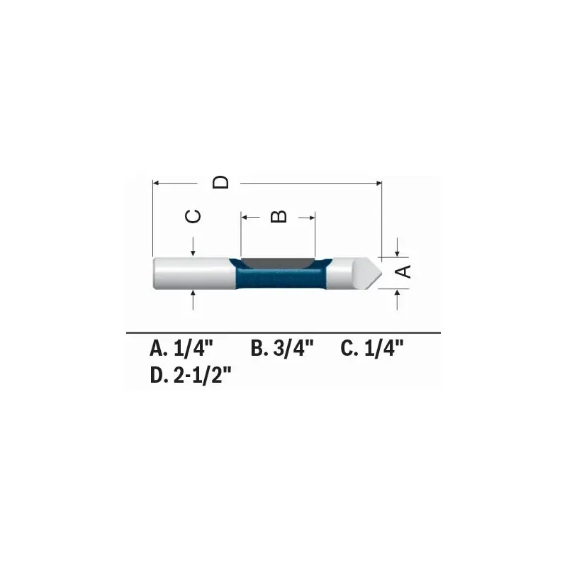 Bosch 85244MC 1/4" x 3/4" Carbide-Tipped Single-Flute Pilot Panel Concave Router Bit