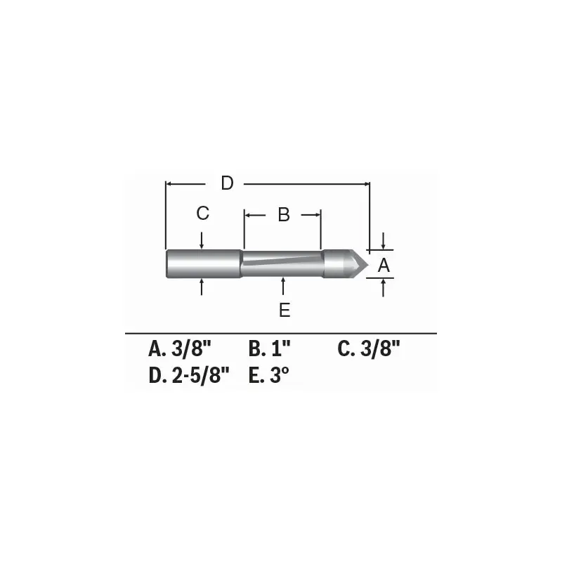 Bosch 85245MC 3/8" x 1" Carbide-Tipped Single-Flute Pilot Panel Concave Router Bit