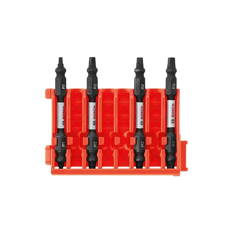Bosch CCSDESQV2504 4-Piece Square 2.5" Double-Ended Bits with Clip for Custom Case System