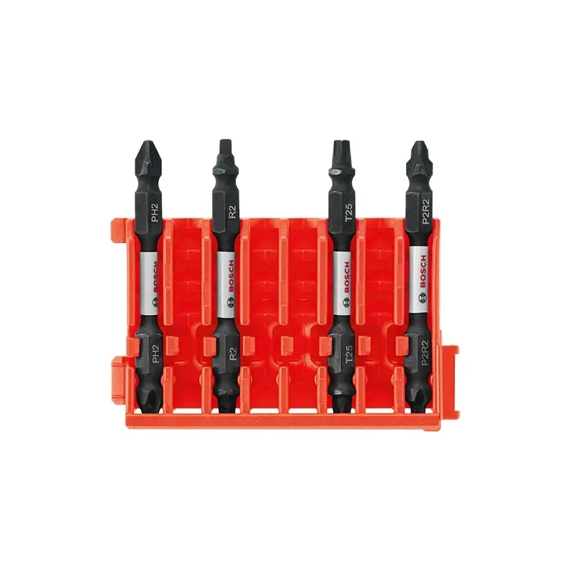 Bosch CCSDEV2504 4-Piece Phillips, Square and Torx 2.5" Double-Ended Bits with Clip for Custom Case System