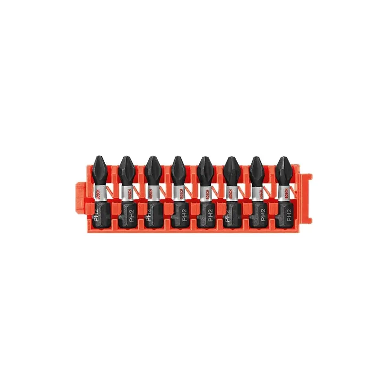 Bosch CCSPH2108 8-Piece Impact Tough Phillips P2 1" Insert Bits with Clip for Custom Case System