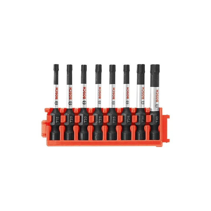 Bosch CCSTV208 8-Piece Impact Tough Torx 2" Power Bits with Clip for Custom Case System