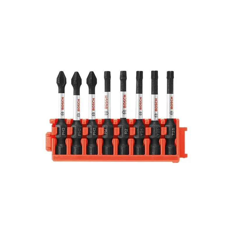 Bosch CCSV208 8-Piece Impact Tough Phillips, Square and Torx 2" Power Bits with Clip for Custom Case System
