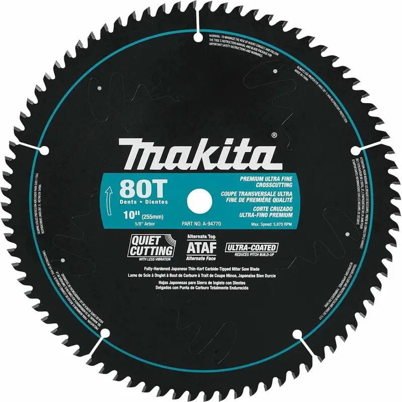 Makita A-94770 10" 80T Ultra-Coated Miter Saw Blade