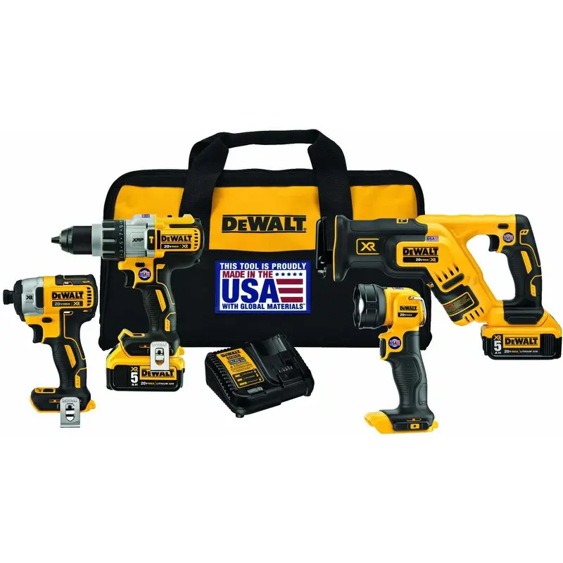 DeWalt DCK494P2 20V MAX XR Brushless 4 Tool Combo 5.0Ah Kit
