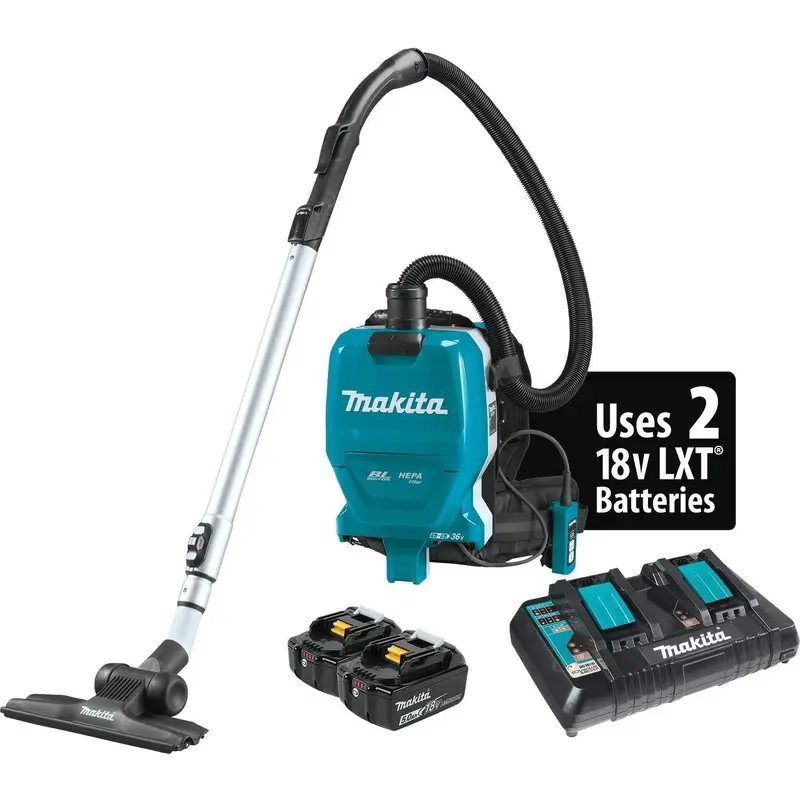 Makita XCV09PT 36V (18V X2) LXT Brushless Cordless 2 Quart HEPA Filter Backpack Dry Vacuum Kit (5.0Ah)