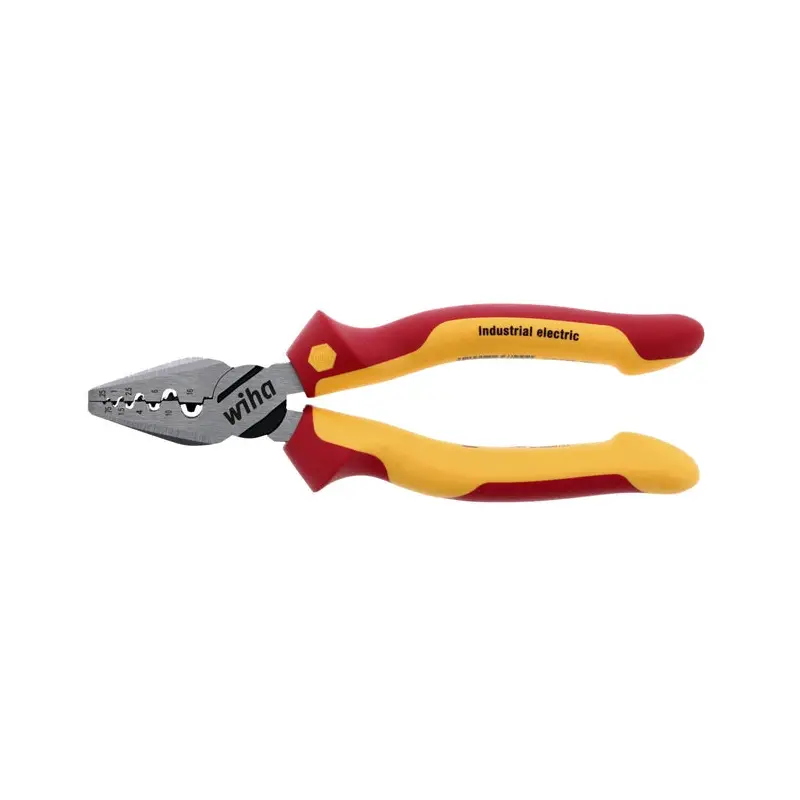Wiha 32945 Insulated Industrial Crimping Pliers, 7 in.