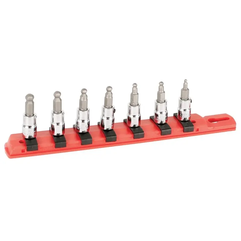 Wiha 71797 Ball End Hex Metric Bit Socket 1/4" Square Drive 7 Piece Set