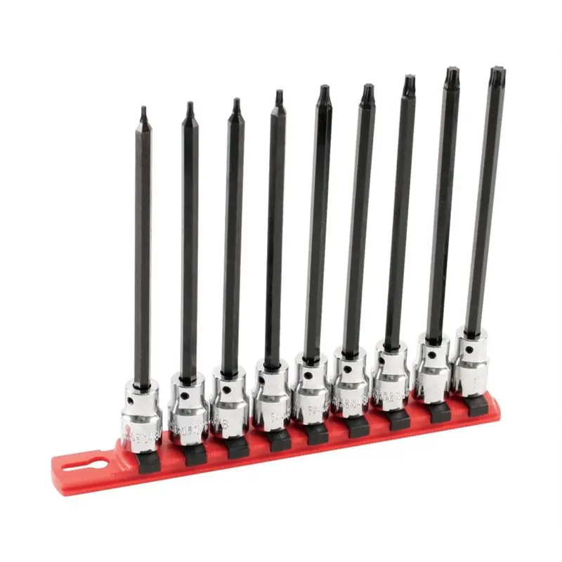 Wiha 77195 Torx 6" Long Bit Socket 3/8" Square Drive 9 Piece Set