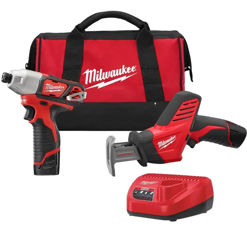 Milwaukee 2491-22 M12 Cordless Impact Driver + Recip Saw 2-Tool Combo Kit